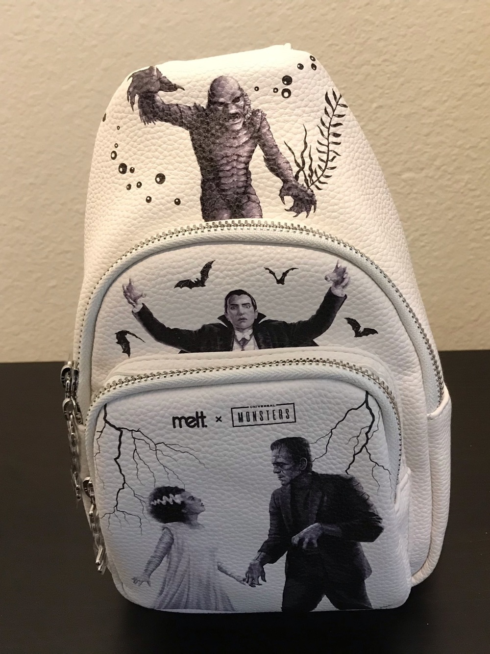 MELT Cosmetic x Munsters White Graphic Sling Bag